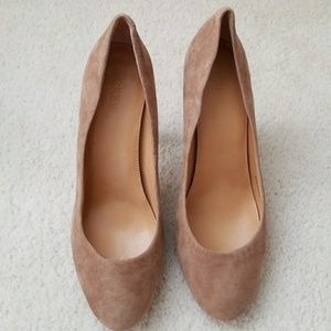J. Crew suede nude heels